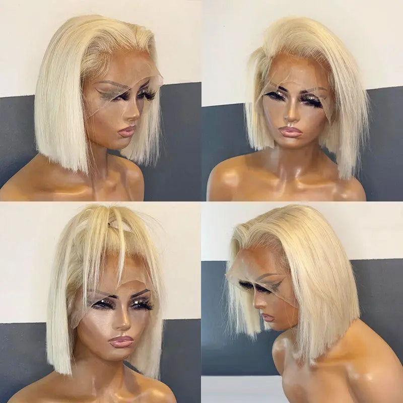 613 Blonde Bob Wig Short Straight Human Hair Wigs For Women - Wigs World | Premium Wigs for Every Style