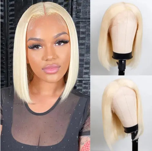 613 Blonde Bob Wig Short Straight Human Hair Wigs For Women - Wigs World | Premium Wigs for Every Style