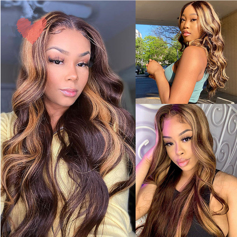 Women's Fashion Foreign Trade Wigs, Long Curly Hair, Chemical Fiber Wigs, Rose Net - Wigs World | Premium Wigs for Every Style