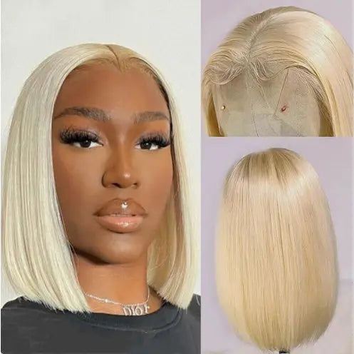 613 Blonde Bob Wig Short Straight Human Hair Wigs For Women - Wigs World | Premium Wigs for Every Style