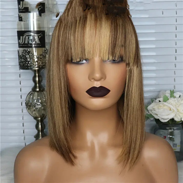 Short Straight Hair Bob Wig Human Hair Bob Wig Piano Color Real Human Hair - Wigs World | Premium Wigs for Every Styleshort wig