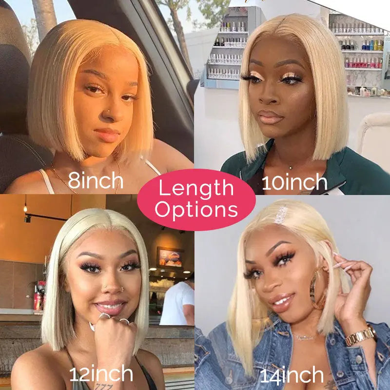 613 Blonde Bob Wig Short Straight Human Hair Wigs For Women - Wigs World | Premium Wigs for Every Style