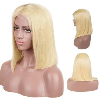 613 Blonde Bob Wig Short Straight Human Hair Wigs For Women - Wigs World | Premium Wigs for Every Style